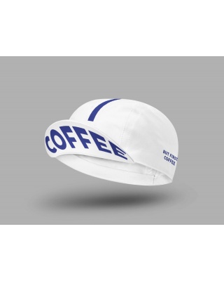 Cois Cycling Radmütze BUT FIRST COFFEE weiß