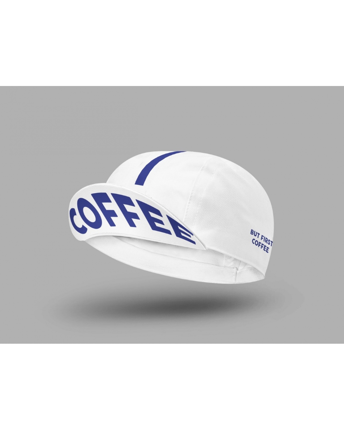 Cois Cycling Radmütze BUT FIRST COFFEE weiß