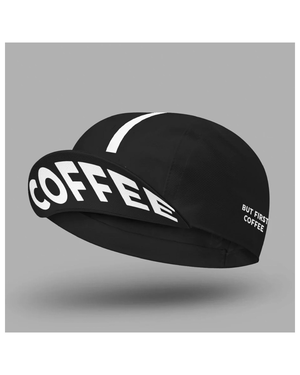 Cois Cycling Radmütze BUT FIRST COFFEE schwarz