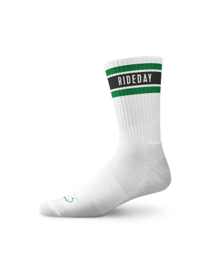 Cois Cycling RIDEDAY Retro Crew Socks Radsocken grün-schwarz