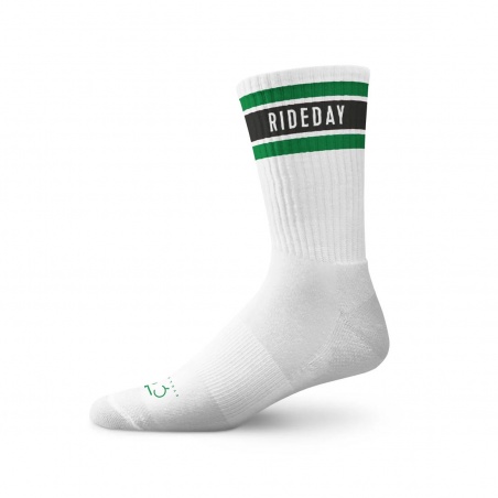 Cois Cycling RIDEDAY Retro Crew Socks Radsocken grün-schwarz